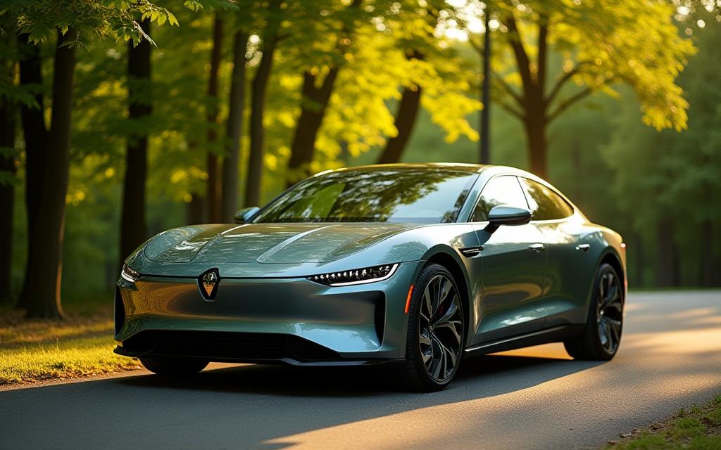 En skinnende ren bil parkeret foran grønne træer i København