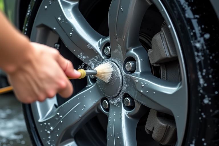 Nærbillede af fælgrens under håndvask